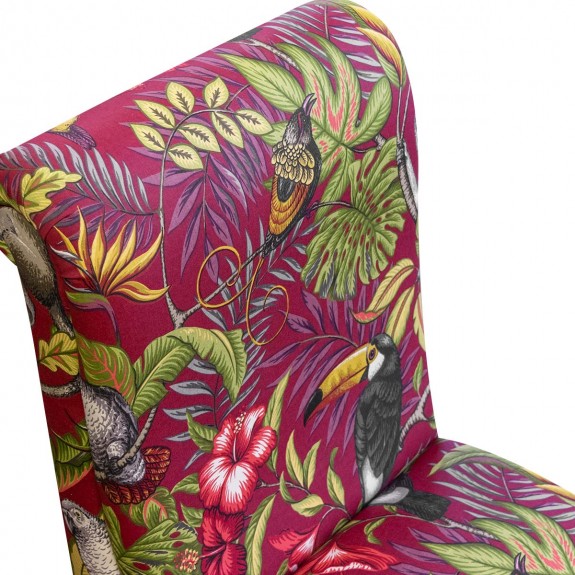 Bedroom Chair in Rainforest Cranberry Cotton Fabric