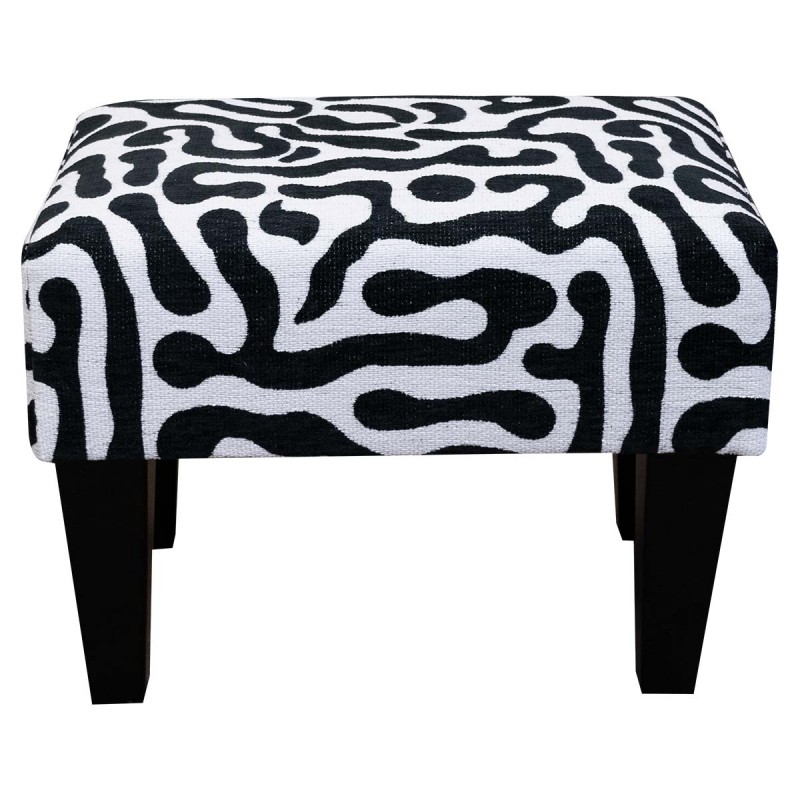 Black and White zebra print footstool