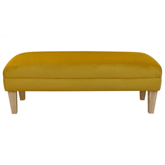 Bench Footstool in Cambio Saffron Matt Luxury Velvet Fabric