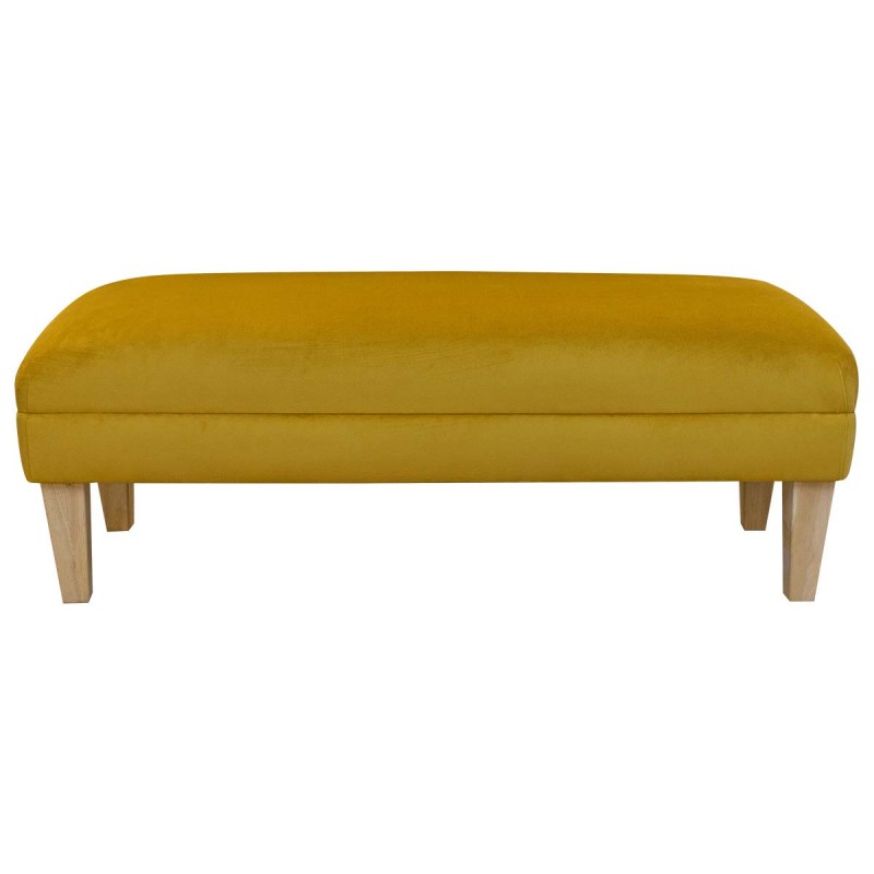 yellow velvet footstool