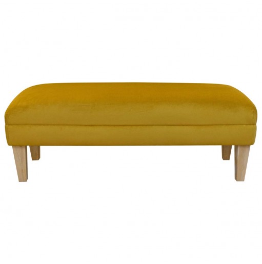 Bench Footstool in Cambio Saffron Matt Luxury Velvet Fabric