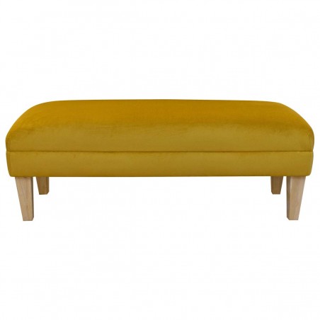 yellow velvet footstool