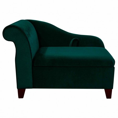 Storage Chaise Longue in a Malta Jasper Deluxe Velvet Fabric | Beaumont