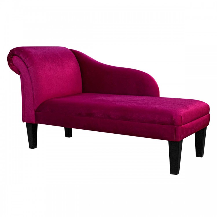 Medium Chaise Longue in Monaco Boysenberry Fabric | Beaumont