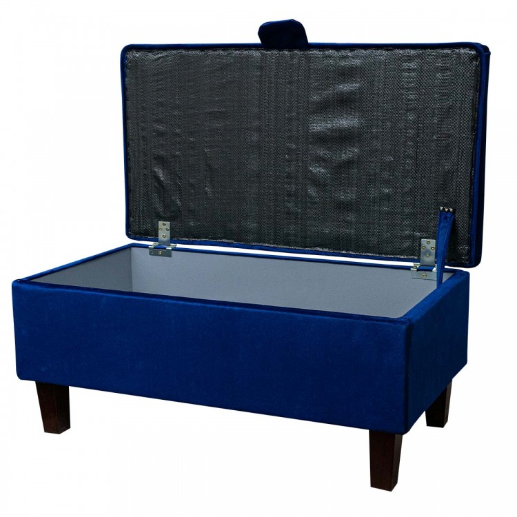 Fluted Storage Ottoman in Monaco Royal Velvet Fabric | Beaumont