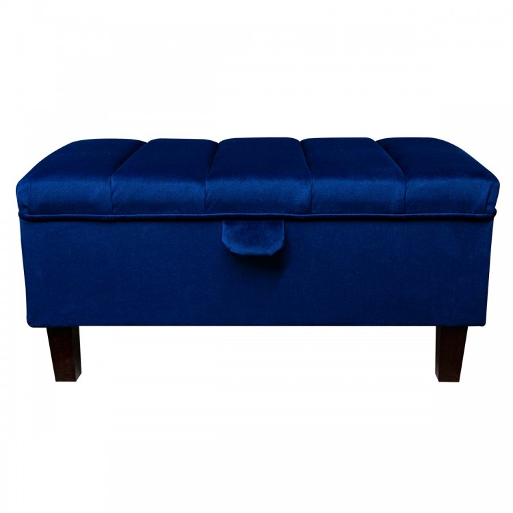 Fluted Storage Ottoman in Monaco Royal Velvet Fabric | Beaumont