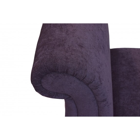 41" Mini Armless Chaise Longue in a Belvedere Plum Chenille Fabric