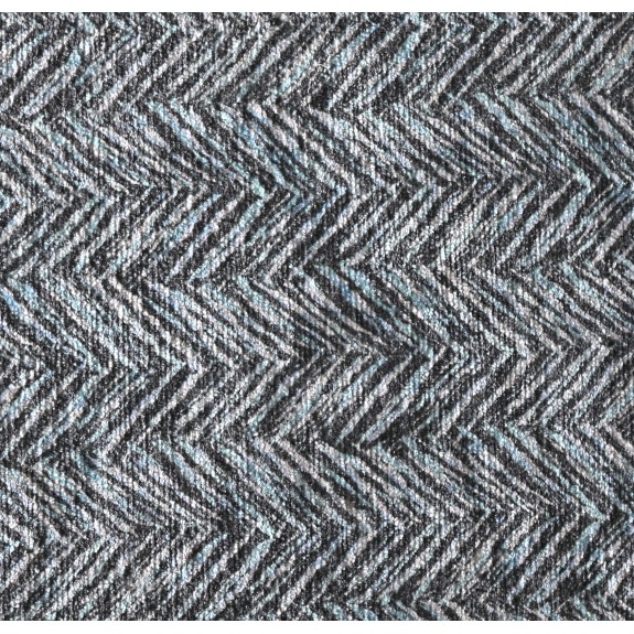 3 Seater Wingback Sofa in Accento Chevron Blue Steel Fabric
