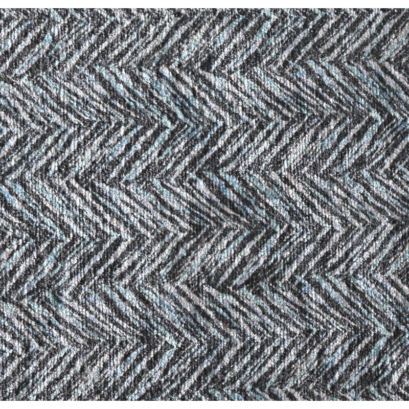 Accento Chevron Blue Steel Fabric