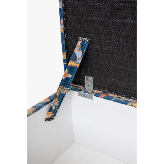 Clearance Storage Bench Stool in Sumatra Sapphire Fabric