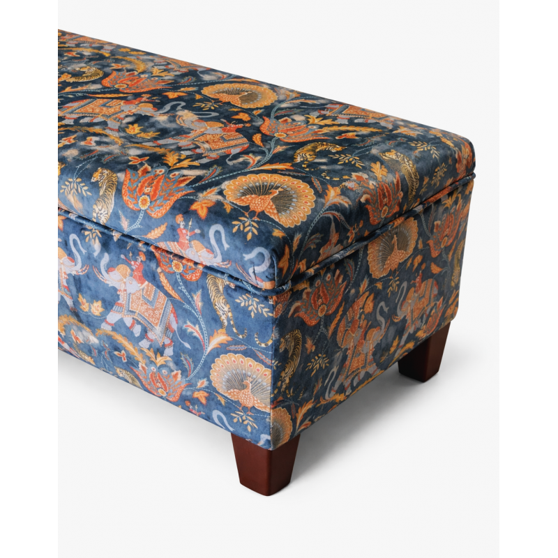 Stool in Sumatra Sapphire Fabric corner