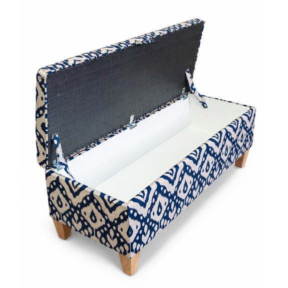 Clearance Storage Bench Stool in Marrakech Ink Fabric