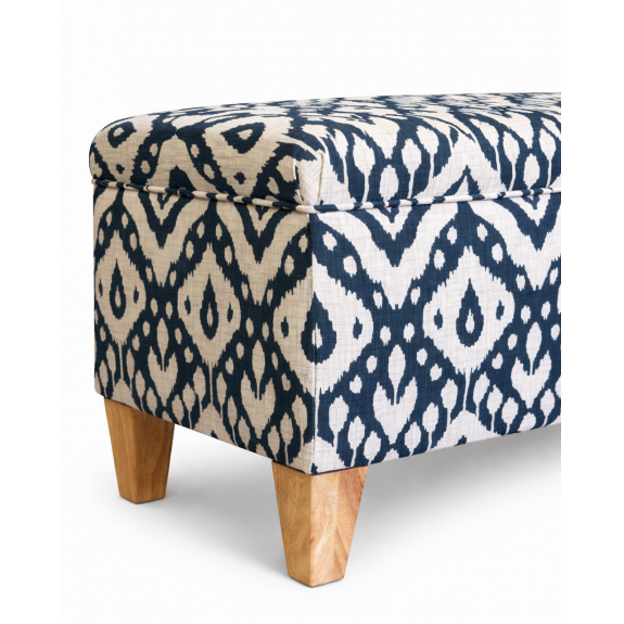 Clearance Storage Bench Stool in Marrakech Ink Fabric
