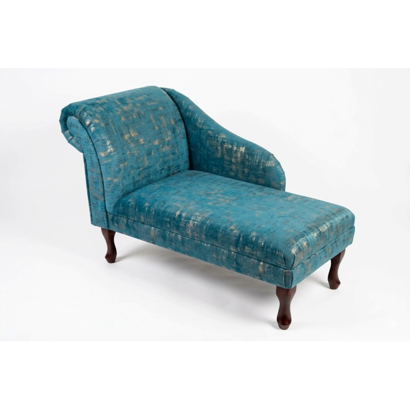 45" Medium Chaise Longue in Seville Peacock Fabric above