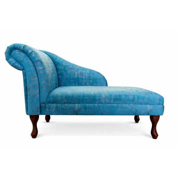 45" Medium Chaise Longue in Seville Peacock Fabric