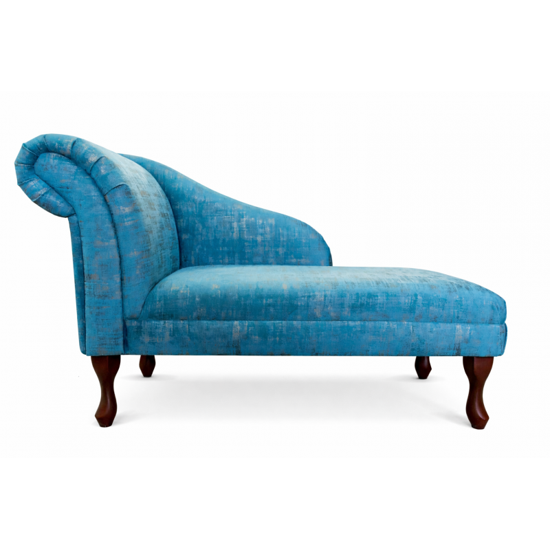 45" Medium Chaise Longue in Seville Peacock Fabric - Front