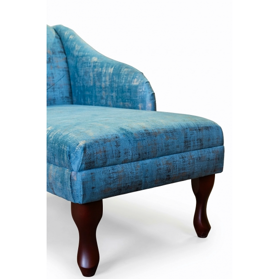 45" Medium Chaise Longue in Seville Peacock Fabric