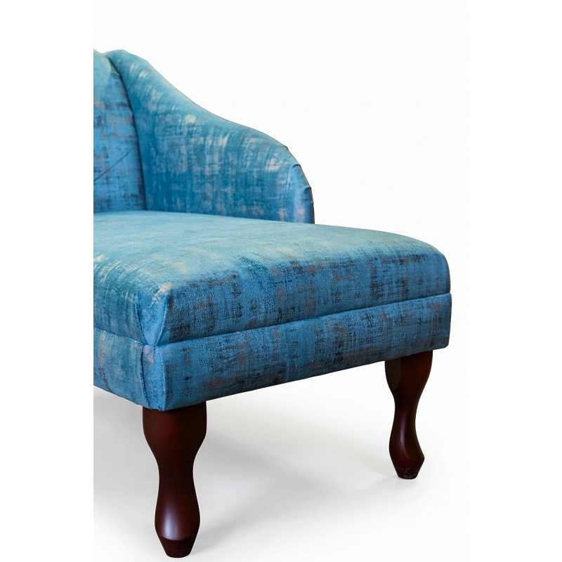 45" Medium Chaise Longue in Seville Peacock Fabric - Details