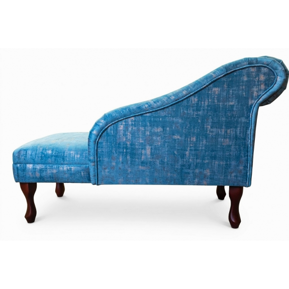 45" Medium Chaise Longue in Seville Peacock Fabric
