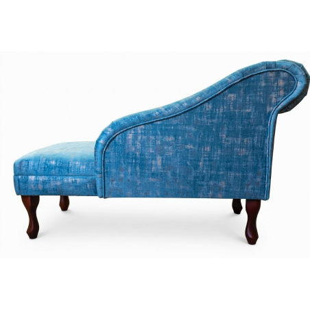 45" Medium Chaise Longue in Seville Peacock Fabric - Back