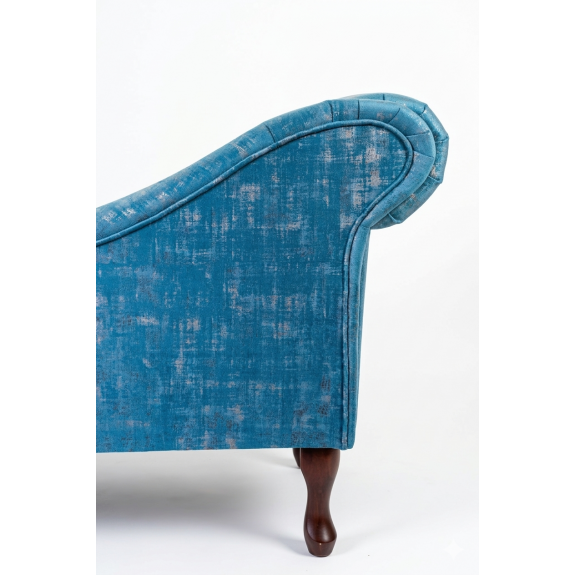 45" Medium Chaise Longue in Seville Peacock Fabric