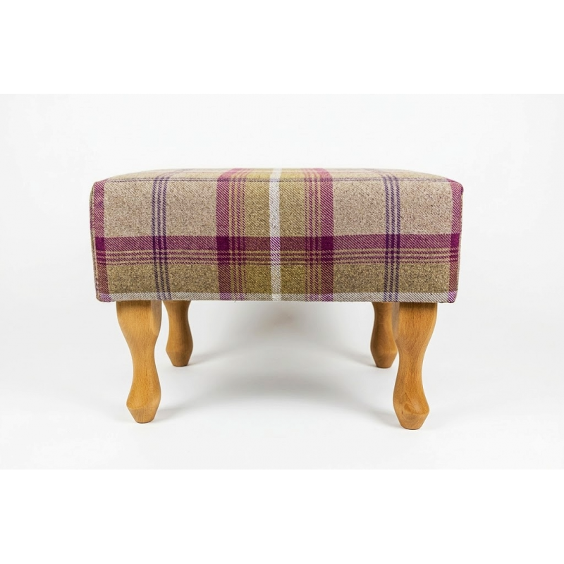 Footstool in Balmoral Heather Tartan - Front