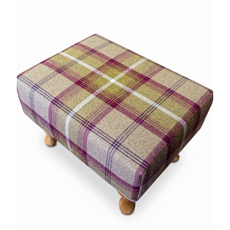 Footstool in Balmoral Heather Tartan - Above