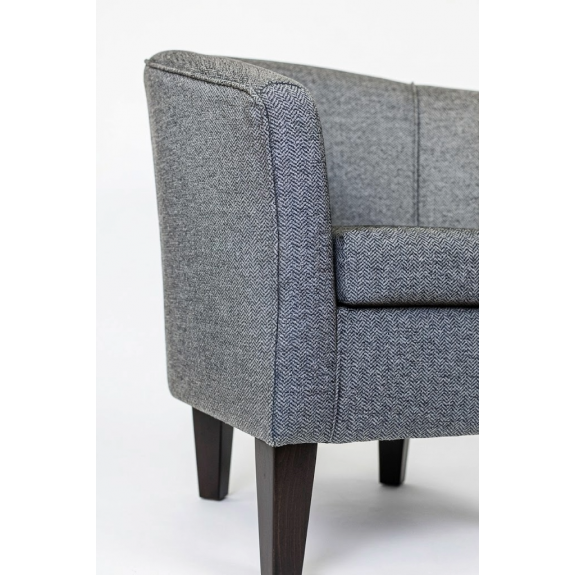 Designer Tub Chair in a Perth Herringbone Slate Fabric