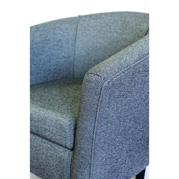 Designer Tub Chair in a Perth Herringbone Slate Fabric