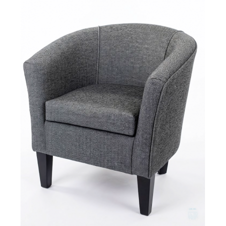Designer Tub Chair in a Perth Herringbone Slate Fabric - side