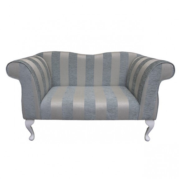 Small Chaise Sofa in a Woburn Blue Stripe Fabric