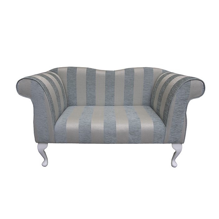 Small Chaise Sofa in a Woburn Blue Stripe Fabric - 17061 Small Chaise Sofa in a Woburn Blue Stripe Fabric - 17061