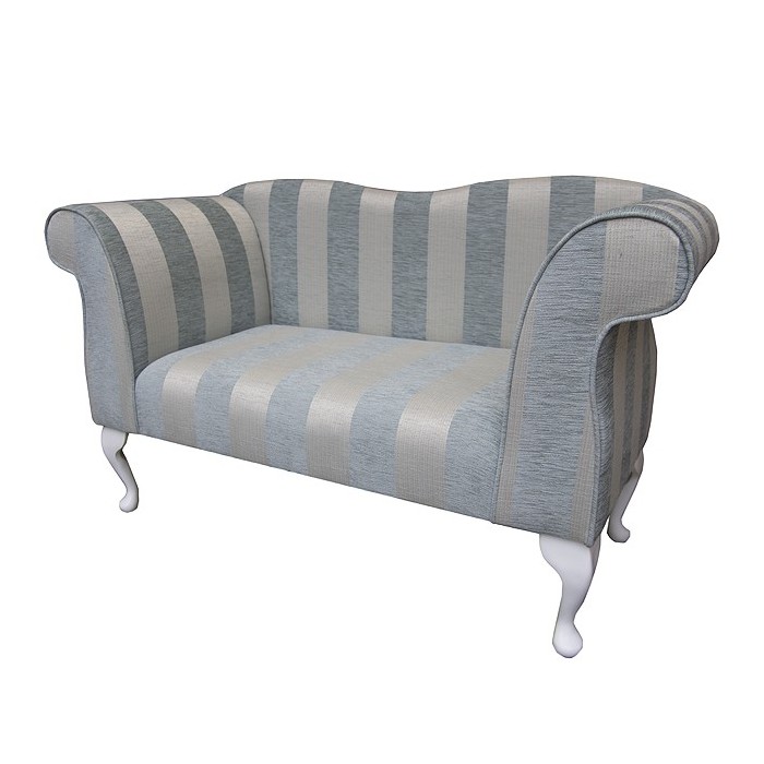 Small Chaise Sofa in a Woburn Blue Stripe Fabric - 17061 Small Chaise Sofa in a Woburn Blue Stripe Fabric - 17061