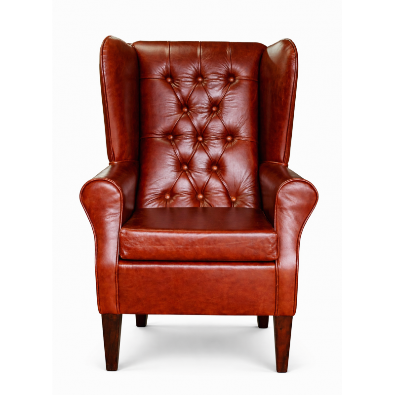 Buttoned Large High Back Chair