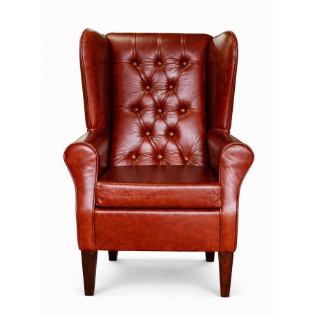 Buttoned Large High Back Chair