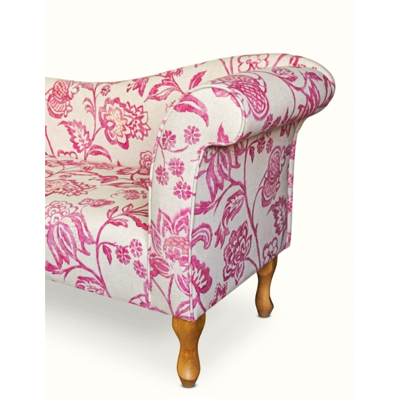 Designer Chaise Sofa in a Giardino Pink Eden Bloom Fabric