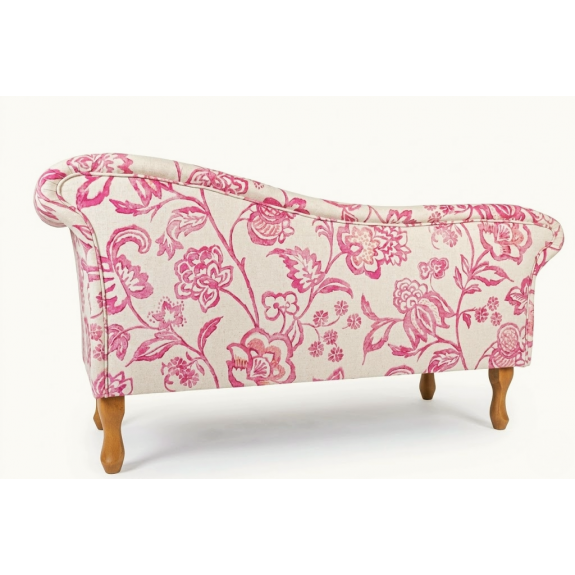 Designer Chaise Sofa in a Giardino Pink Eden Bloom Fabric