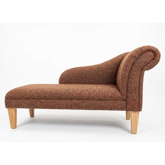 52" Medium Chaise Longue in a Vulcano Russet Weave Fabric