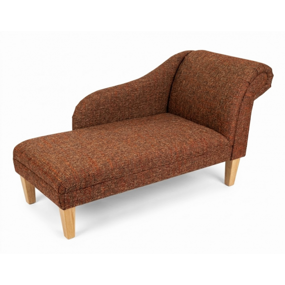 52" Medium Chaise Longue in a Vulcano Russet Weave Fabric