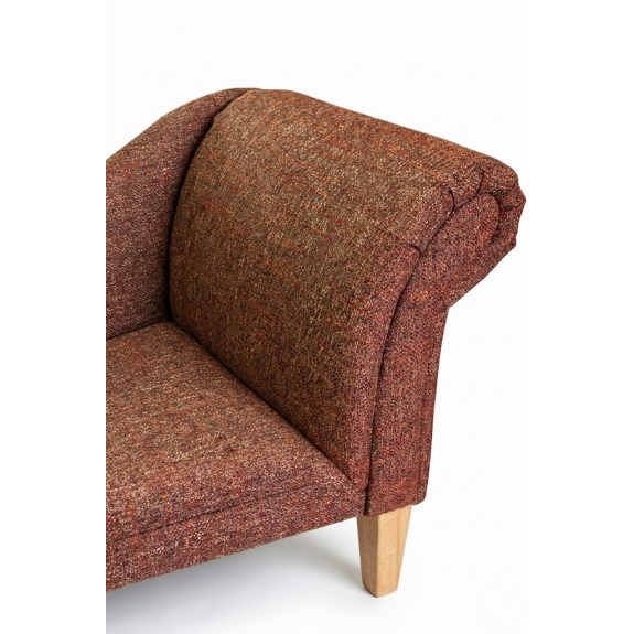 52" Medium Chaise Longue in a Vulcano Russet Weave Fabric