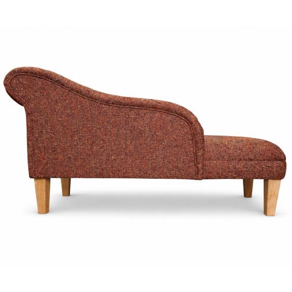 52" Medium Chaise Longue in a Vulcano Russet Weave Fabric