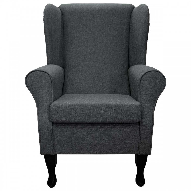Standard Wingback Westoe Chair in a Dark Grey Sawana Fabric | Beaumont