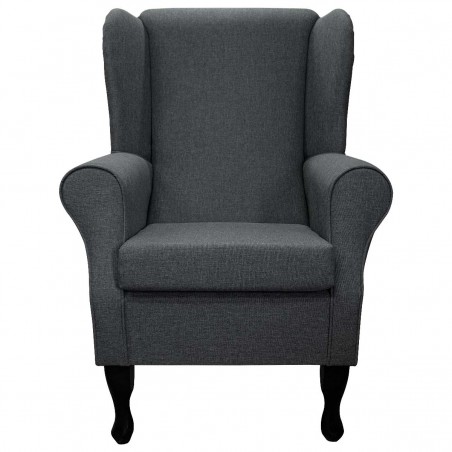 Clearance Standard Wingback Fireside Westoe Chair in a Dark Grey Sawana Fabric