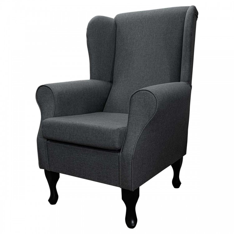 Standard Wingback Westoe Chair in a Dark Grey Sawana Fabric | Beaumont