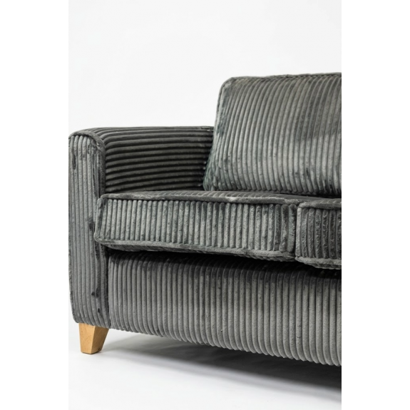 Palma Medium Sofa – Costa Brava Charcoal Striped Faux Fur Fabric