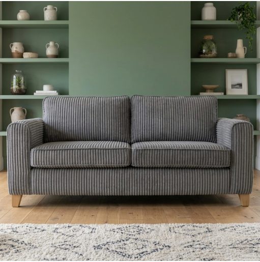 Palma Medium Sofa – Costa Brava Charcoal Striped Faux Fur Fabric