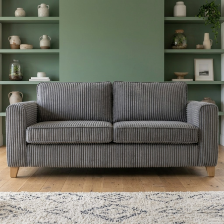 Palma Medium Sofa – Costa Brava Charcoal Striped Faux Fur Fabric