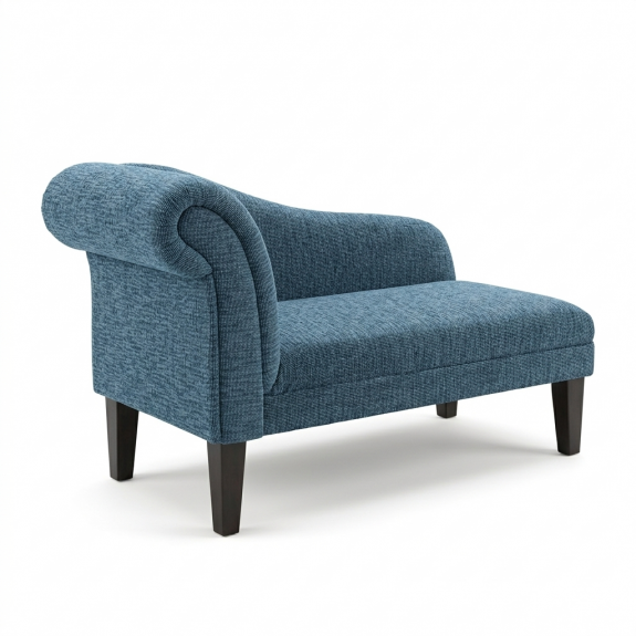 52" Medium Chaise Longue in Napoli Tranquil Weave Fabric