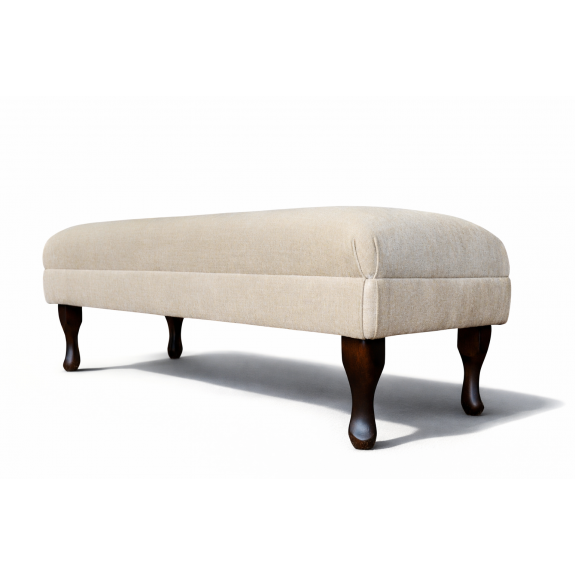 Bench Footstool in Adrano Oatmeal Velvet Fabric