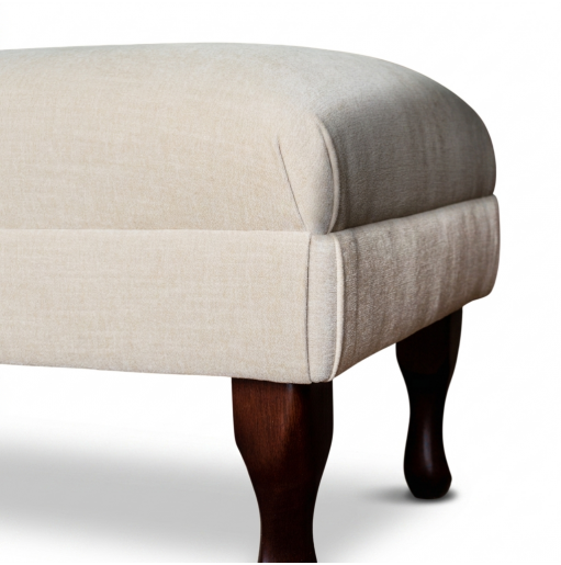 Bench Footstool in Adrano Oatmeal Velvet Fabric
